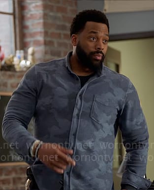 Kevin’s blue camo shirt on Chicago PD