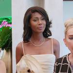 Kiki’s ivory flower applique ruffle top on The Real Housewives of Miami