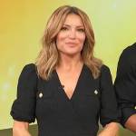 Kit’s black v-neck button dress on Access Hollywood