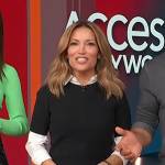 Kit’s black and white tweed mini skirt on Access Hollywood