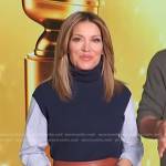 Kit’s blue mixed media sweater on Access Daily