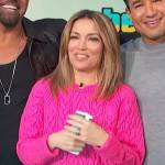 Kit’s pink cable knit cropped sweater on Access Hollywood