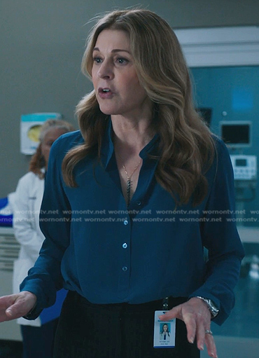Kit’s teal blouse on The Resident