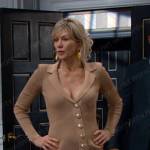 Kristen’s beige ribbed mini dress on Days of our Lives
