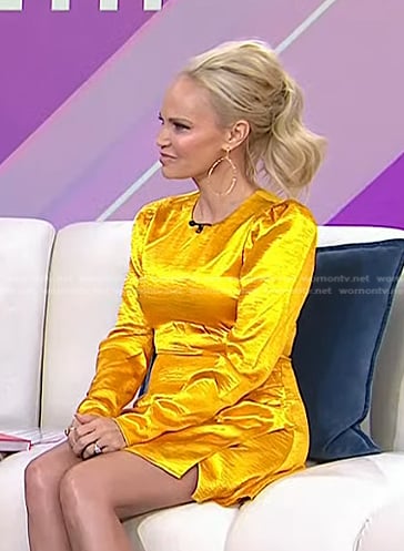 Kristin Chenoweth’s yellow satin mini dress on Today