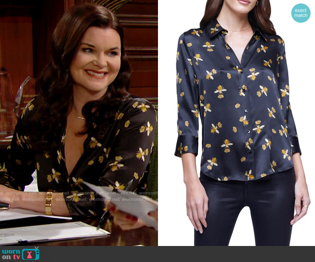 L'Agence Dani Blouse in Queen Bee worn by Katie Logan (Heather Tom) on The Bold and the Beautiful