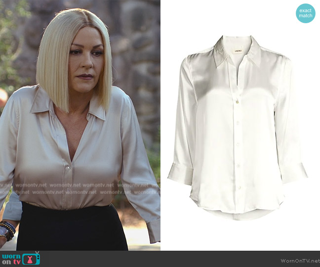 L'Agence Dani Three-Quarter Sleeve Silk Blouse worn by Billie Pearce (Catherine Zeta-Jones) on National Treasure: Edge of History