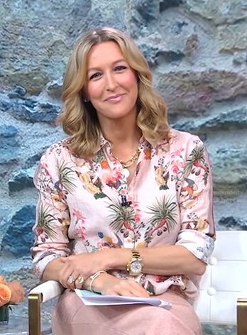 Lara’s pink floral blouse on Good Morning America