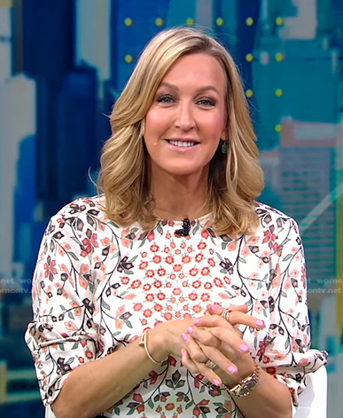 Lara’s white floral print top on Good Morning America