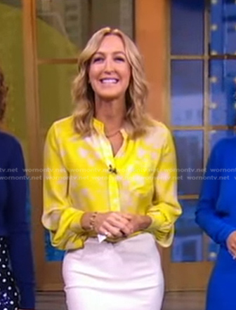 Lara’s yellow floral blouse on Good Morning America