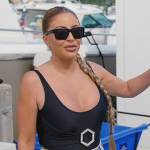 Larsa’s black ring embellished swimsuit on The Real Housewives of Miami