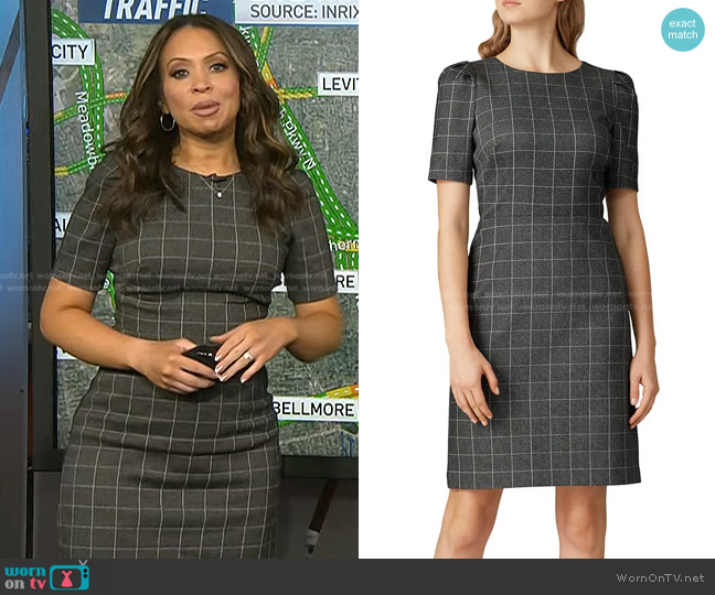 Lauren Ralph Lauren Windowpane Printed Dress worn by Adelle Caballero on Today