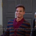 Leo’s multicolor striped cardigan on Days of our Lives