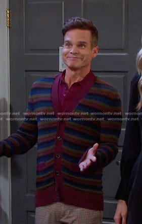 Leo’s multicolor striped cardigan on Days of our Lives