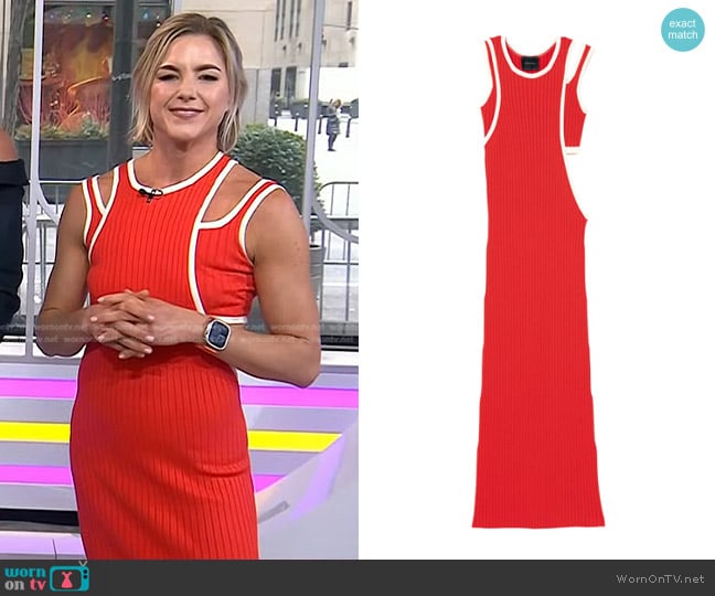 Longchamp Ribbed Long Dress worn by Liz Plosser on Today