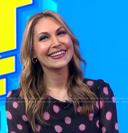 Lori’s black and pink polka dot dress on Good Morning America