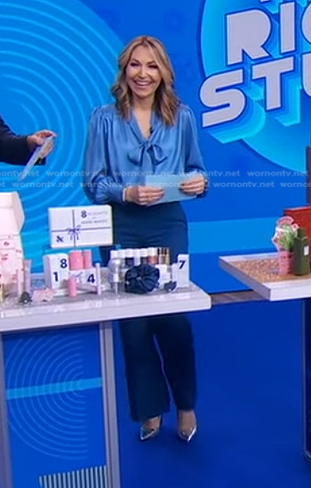 Lori’s blue tie neck blouse on Good Morning America