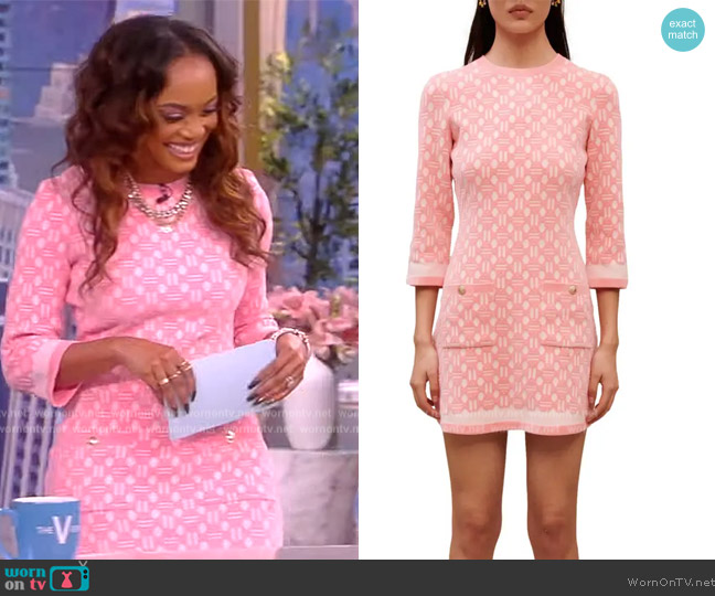 Maje Roadina Geometric Sweater Dress worn by Rachel Lindsay on The View