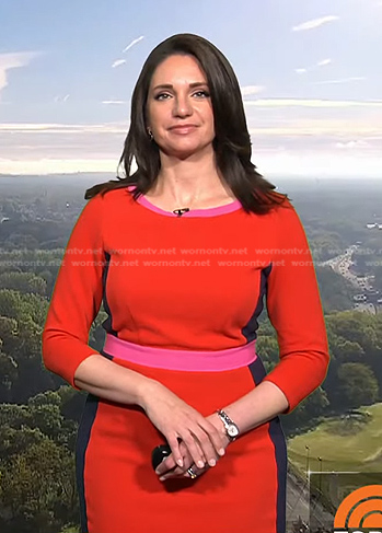Maria’s red colorblock dress on Today