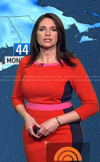 Maria’s red colorblock dress on Today