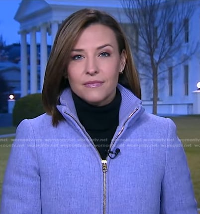 Mary’s lilac zip front coat on Good Morning America