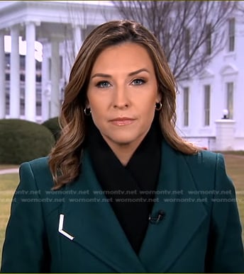 Mary’s teal wrap coat on Good Morning America
