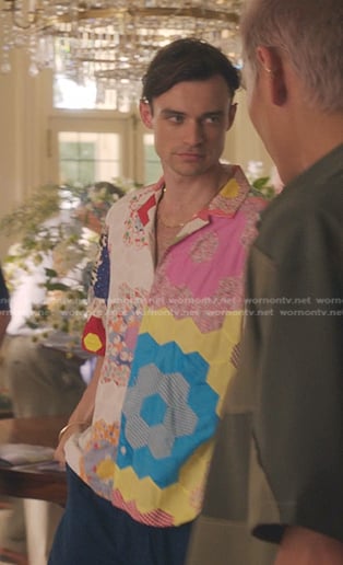 Max’s patchwork shirt on Gossip Girl