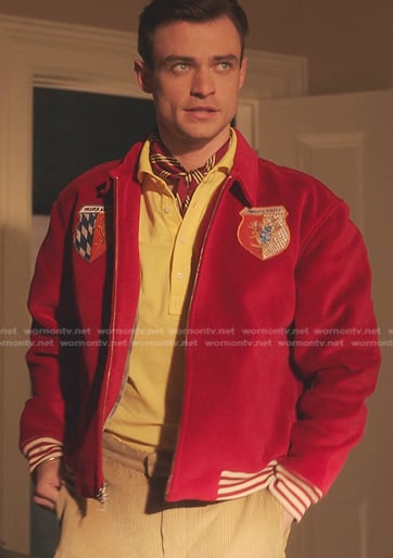 Max’s red velvet jacket on Gossip Girl