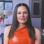 Meredith’s orane one-shoulder dress on The Real Housewives of Salt Lake City