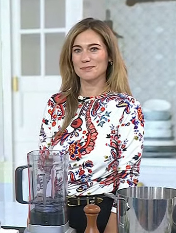 Mia Rigden’s white floral top on Today
