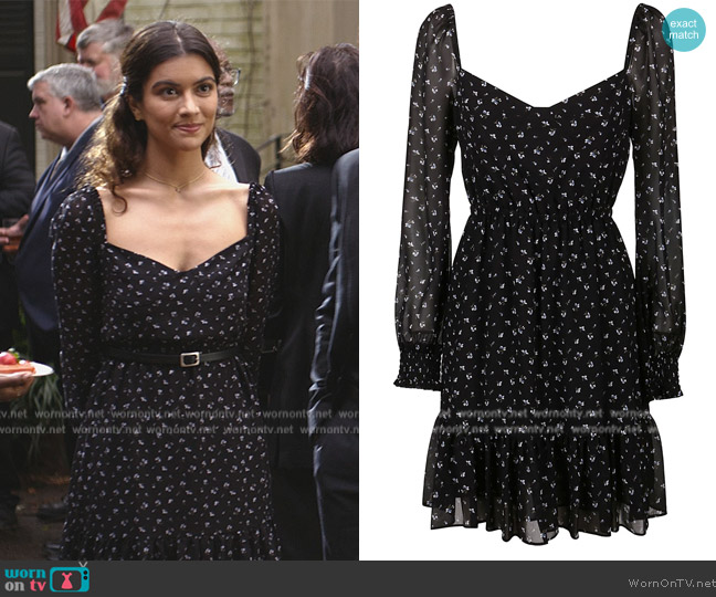 Michael Michael Kors Floral Printed Flared Mini Dress worn by Jess Valenzuela (Lisette Olivera) on National Treasure: Edge of History