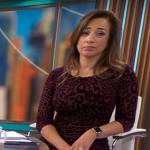 Michelle Miller’s purple velvet leopard dress on CBS Mornings