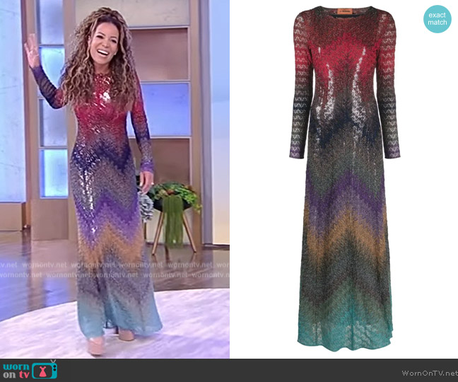 Missoni Patterned intarsia-knit dress worn by Sunny Hostin on Tamron Hall Show