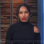 Mona’s black ribbed cutout dress on Good Morning America