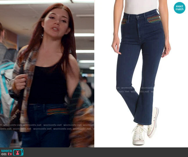 Mother The Smooth Hustler Jeans in Over The Rainbow worn by Abby Littman (Katie Douglas) on Ginny & Georgia