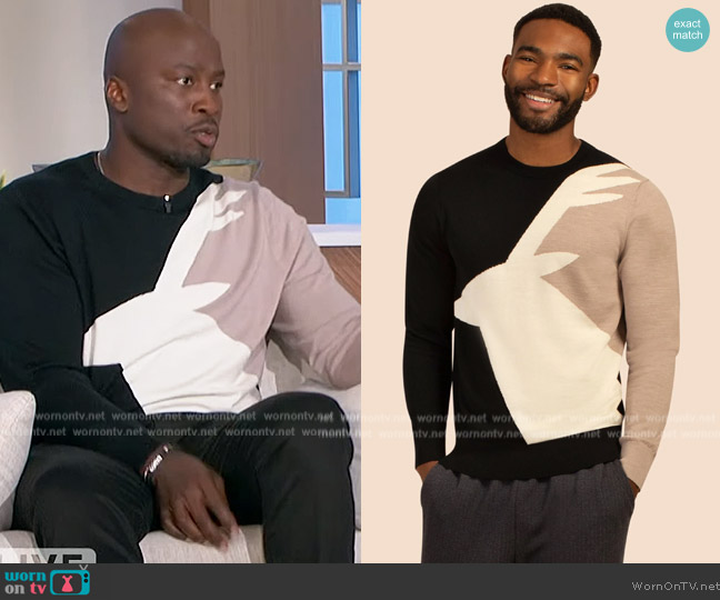 Mr Turk Caribou Crewneck Sweater worn by Akbar Gbajabiamila on The Talk