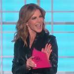 Natalie’s black leather mini dress on The Talk
