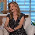 Natalie’s navy polka dot dress on The Talk