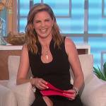 Natalie’s black scoop neck dress on The Talk