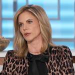 Natalie’s leopard tie neck cardigan on The Talk