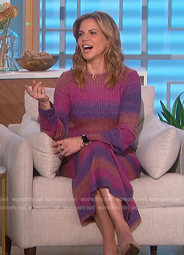Natalie’s ombre stripe sweater dress on The Talk