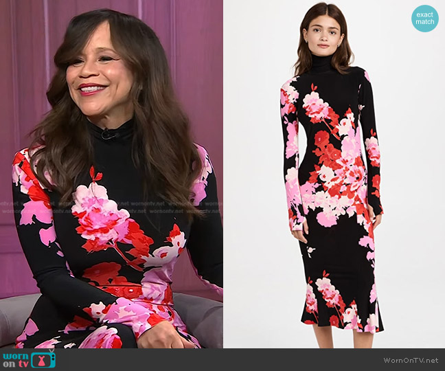 Norma Kamali Turtleneck Fishtail Dress worn by Rosie Perez on Today