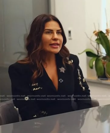 Paris Keswani’s black embellished blazer dress on Today