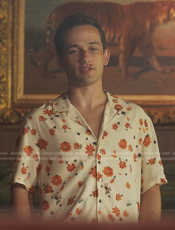 Obie’s white floral shirt on Gossip Girl