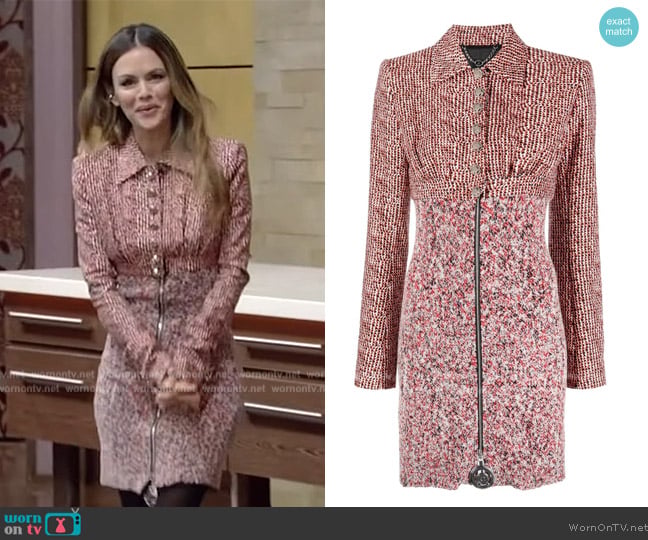Paco Rabanne Two-tone tweed coat worn by Rachel Bilson on Live with Kelly and Mark