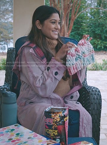Padma’s pink hooded coat on The Resident