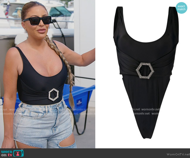 Philipp Plein Draped Belt Monokini worn by Larsa Pippen (Larsa Pippen) on The Real Housewives of Miami
