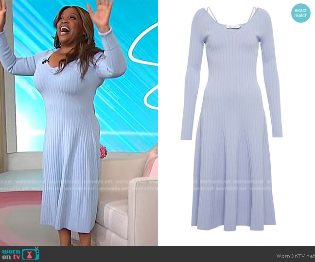 Proenza Schouler Cold-shoulder ribbed-knit midi dress worn by Sherri Shepherd on Sherri