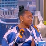 Quinta Brunson’s floral print puff sleeve mini dress on The View