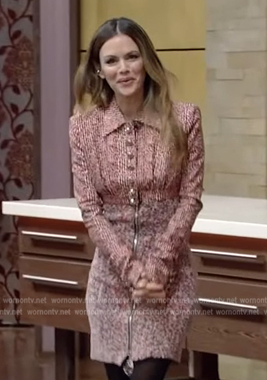 Rachel Bilson’s red tweed dress on Live with Kelly and Ryan